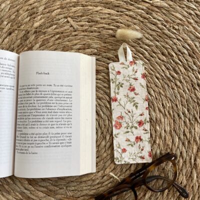 marque page fleurs pistache orange V2