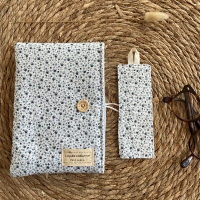 coffret livre marque page liberty bleu 2