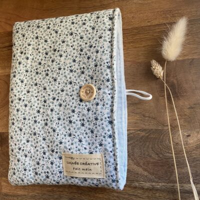 pochette livre liberty bleu poche interieur