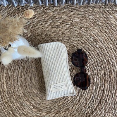 Etui lunettes velours doré