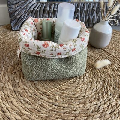 Paniere rangement bouclette pistache produits