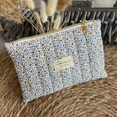 Pochette plate Liberty bleu camel