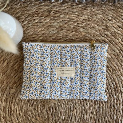 Pochette plate Liberty bleu camel plat
