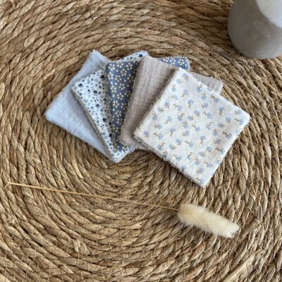 lot 5 lingettes douceur bleue