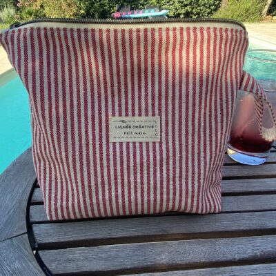 pochette fond plat simone rouge